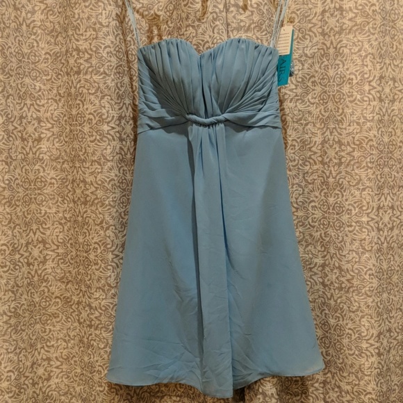 Mori Lee Bridesmaid Dress in Azure - Picture 1 of 4
